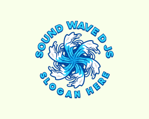 Wave Vortex Ocean logo design