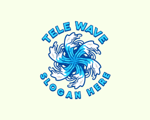 Wave Vortex Ocean logo design