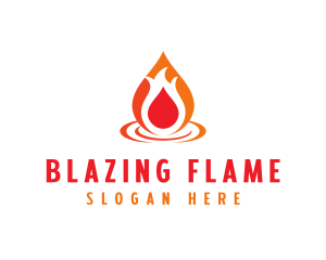  Flame Droplet Gas logo design