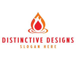  Flame Droplet Gas logo design