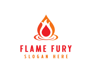  Flame Droplet Gas logo design