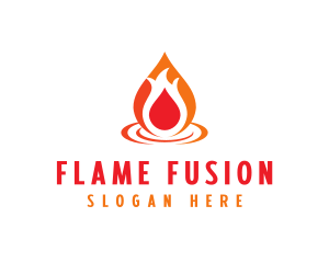  Flame Droplet Gas logo design