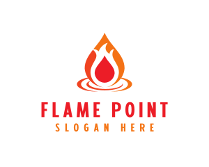  Flame Droplet Gas logo design