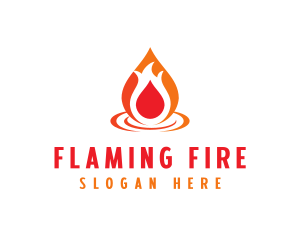  Flame Droplet Gas logo design