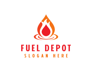  Flame Droplet Gas logo design