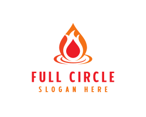  Flame Droplet Gas logo design