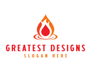  Flame Droplet Gas logo design