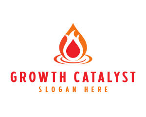  Flame Droplet Gas logo design