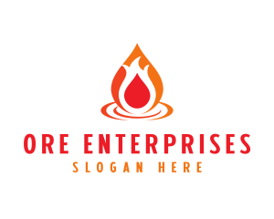  Flame Droplet Gas logo design