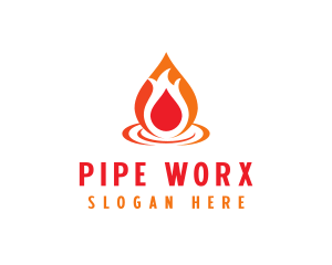  Flame Droplet Gas logo design