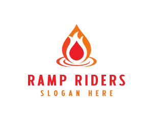  Flame Droplet Gas logo design