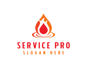  Flame Droplet Gas logo design