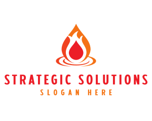  Flame Droplet Gas logo design