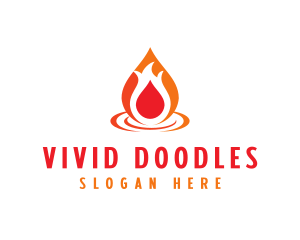  Flame Droplet Gas logo design