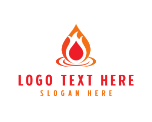 Fireplace - Flame Droplet Gas logo design
