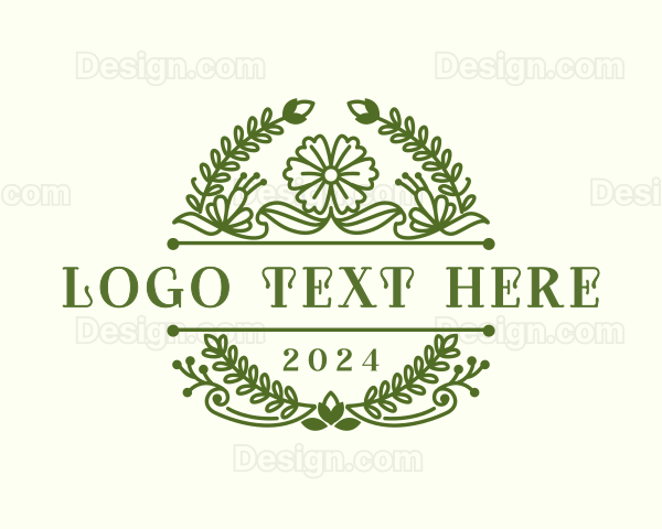 Elegant Floral Wreath Logo