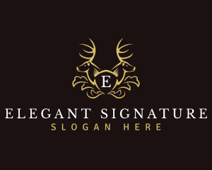 Majestic Deer Antlers logo design