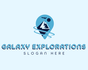 Mountain Location Pin Travel logo design