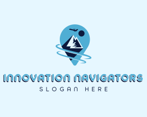 Mountain Location Pin Travel logo design