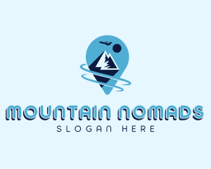 Mountain Location Pin Travel logo design