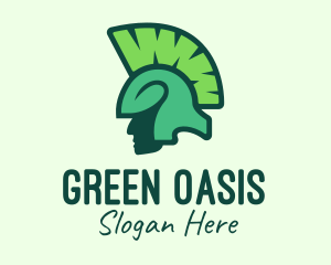 Green Organic Spartan logo design