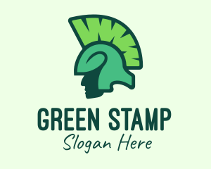 Green Organic Spartan logo design