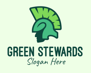 Green Organic Spartan logo design