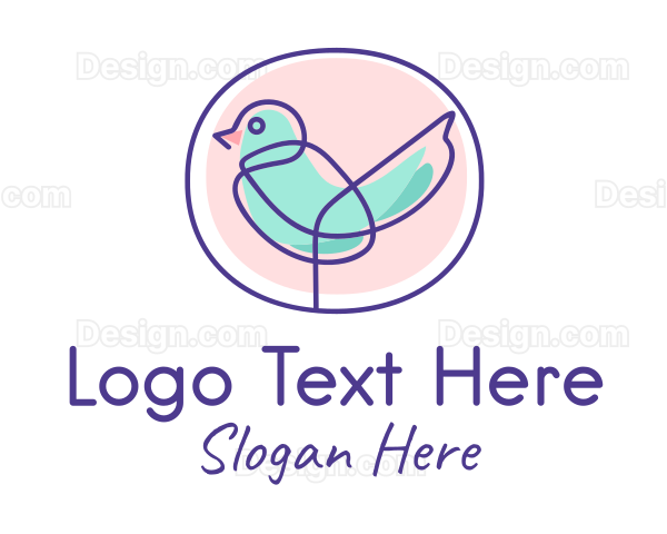 Cute Passerine Bird Logo