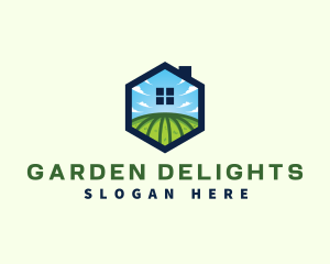 Sky House Landscaping Field logo design