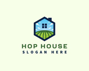 Sky House Landscaping Field logo design