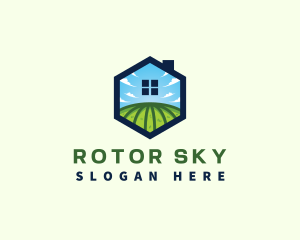 Sky House Landscaping Field logo design