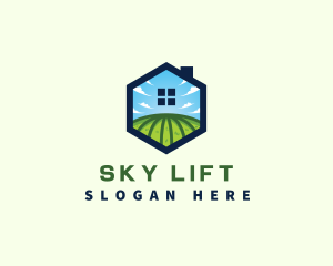 Sky House Landscaping Field logo design