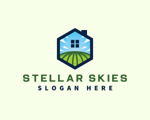 Sky House Landscaping Field logo design