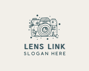 Floral Camera Photography logo design