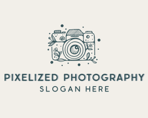 Floral Camera Photography logo design