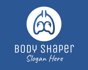 Blue Respiratory Lungs Hook logo design