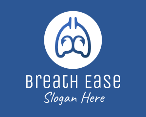 Blue Respiratory Lungs Hook logo design