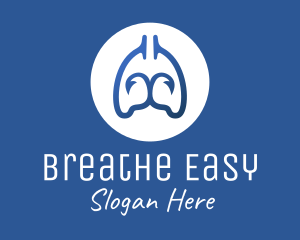 Blue Respiratory Lungs Hook logo design