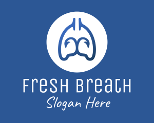 Blue Respiratory Lungs Hook logo design