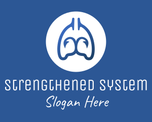 Blue Respiratory Lungs Hook logo design