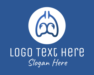 Oxygen - Blue Respiratory Lungs Hook logo design