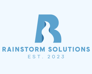 Blue Road Letter R logo design