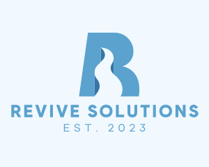 Blue Road Letter R logo design