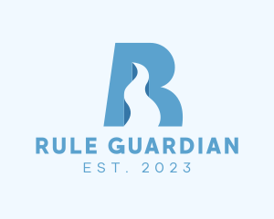 Blue Road Letter R logo design