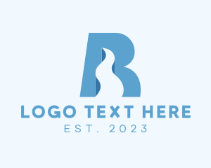 Current - Blue Road Letter R logo design