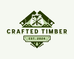 Saw Woodwork Carpentry logo design