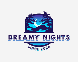 Night Outdoor Camping logo design