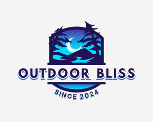 Night Outdoor Camping logo design