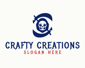 Creepy Grim Reaper logo design