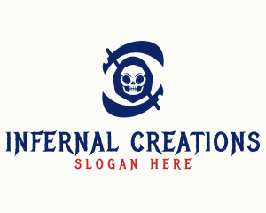 Creepy Grim Reaper logo design